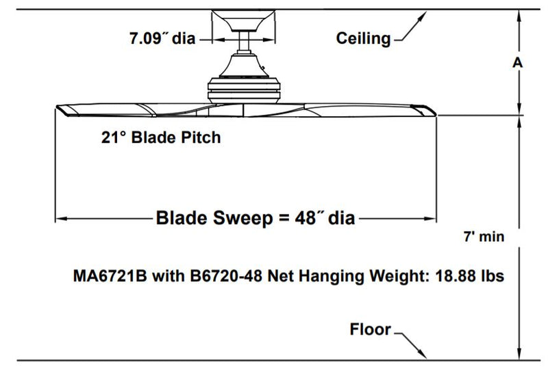 Fanimation MA6721B Spitfire 48" Indoor/Outdoor Ceiling Fan