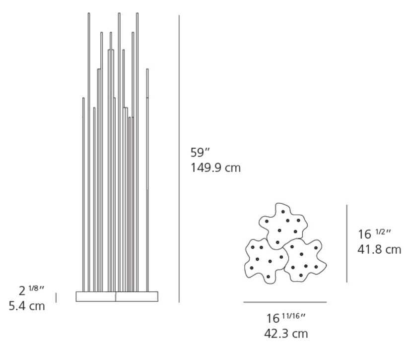 Artemide Reeds Triple LED Outdoor Floor Lamp