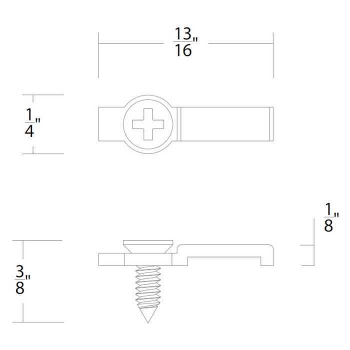 WAC T24-BS-CL1 Plastic Mounting Clip 8mm