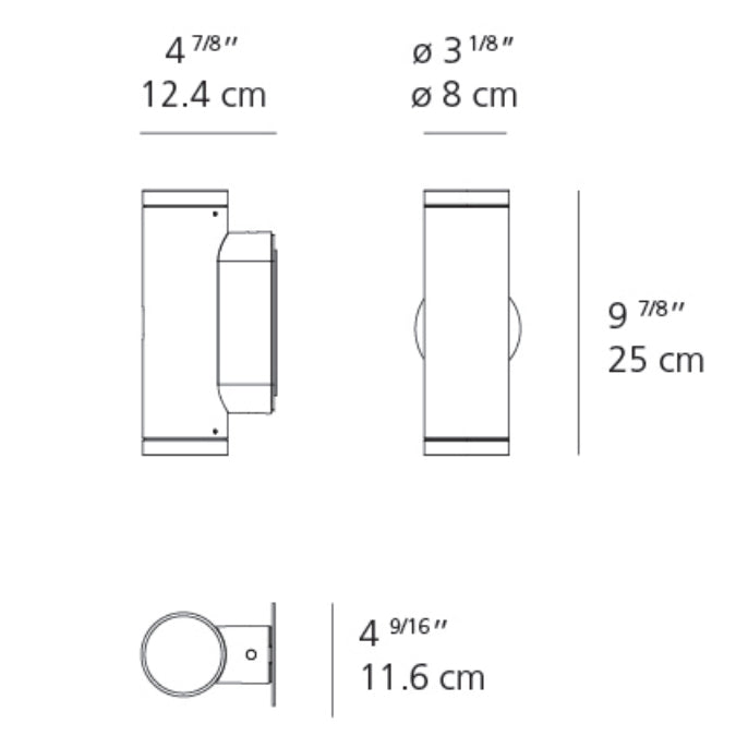 Artemide Calumet 8 Single LED Outdoor Wall Light