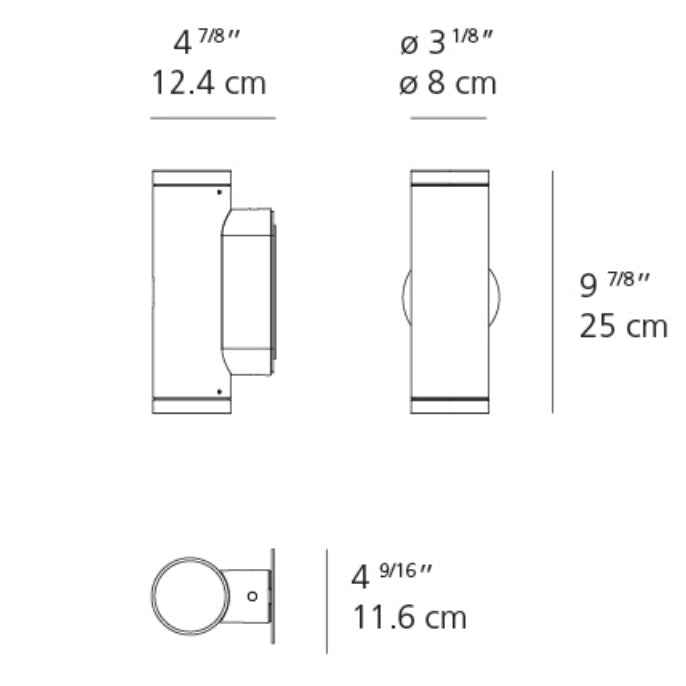 Artemide Calumet 8 Double LED Outdoor Wall Light