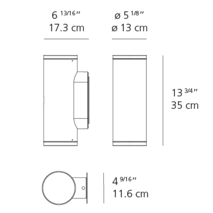 Artemide Calumet 13 Double LED Outdoor Wall Light