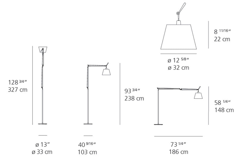 Artemide Tolomeo Mega 12" Floor Lamp