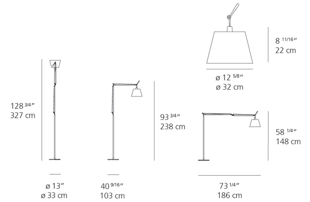 Artemide Tolomeo Mega 12" Floor Lamp