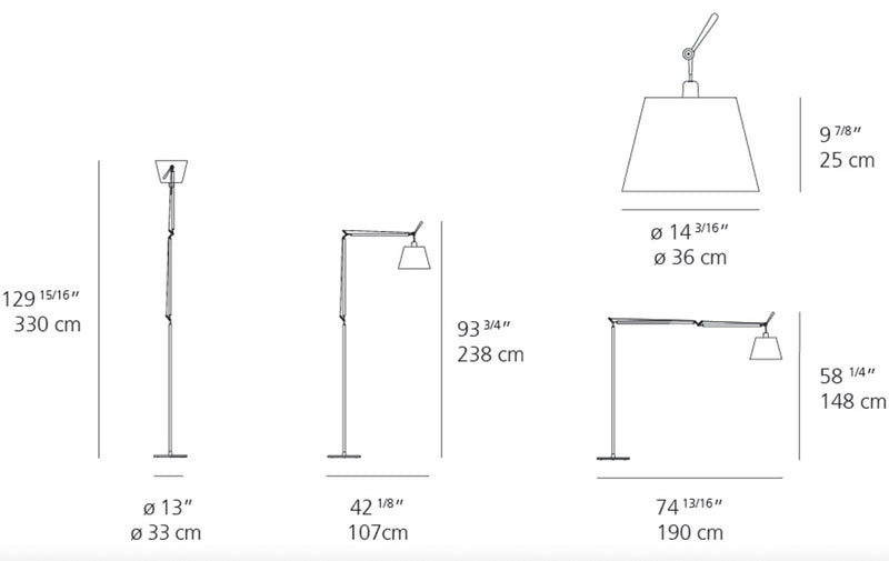 Artemide Tolomeo Mega 14" Floor Lamp