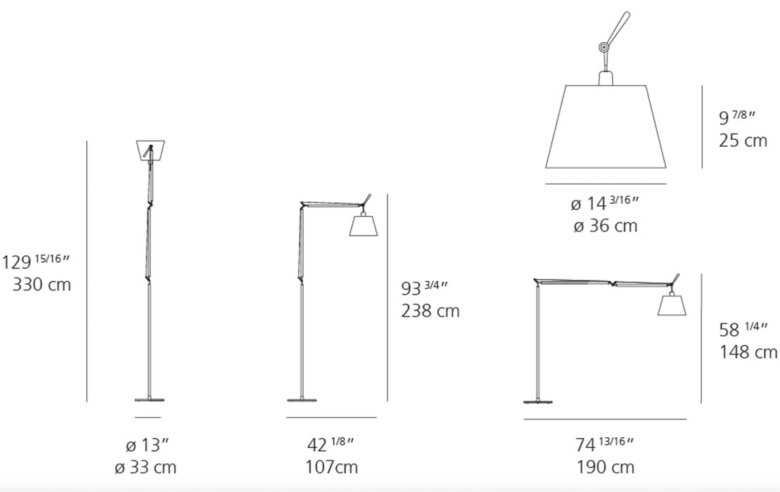 Artemide Tolomeo Mega 14" Floor Lamp