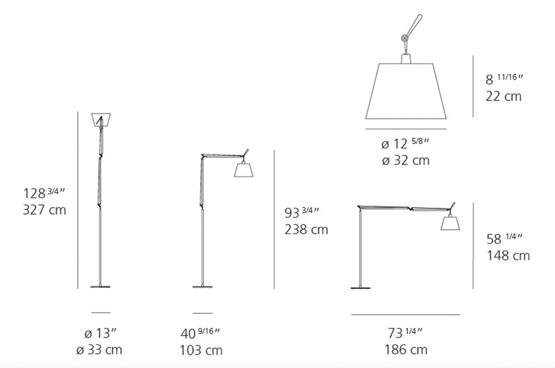 Artemide Tolomeo Mega 12" LED Floor Lamp