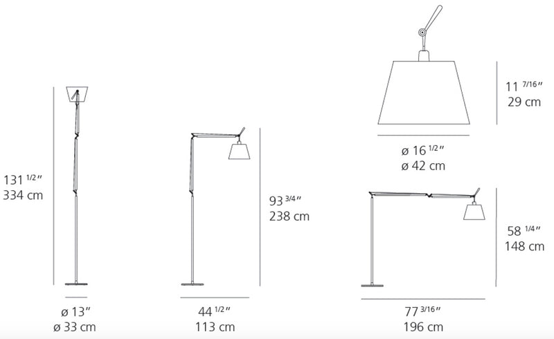 Artemide Tolomeo Mega 17" LED Floor Lamp