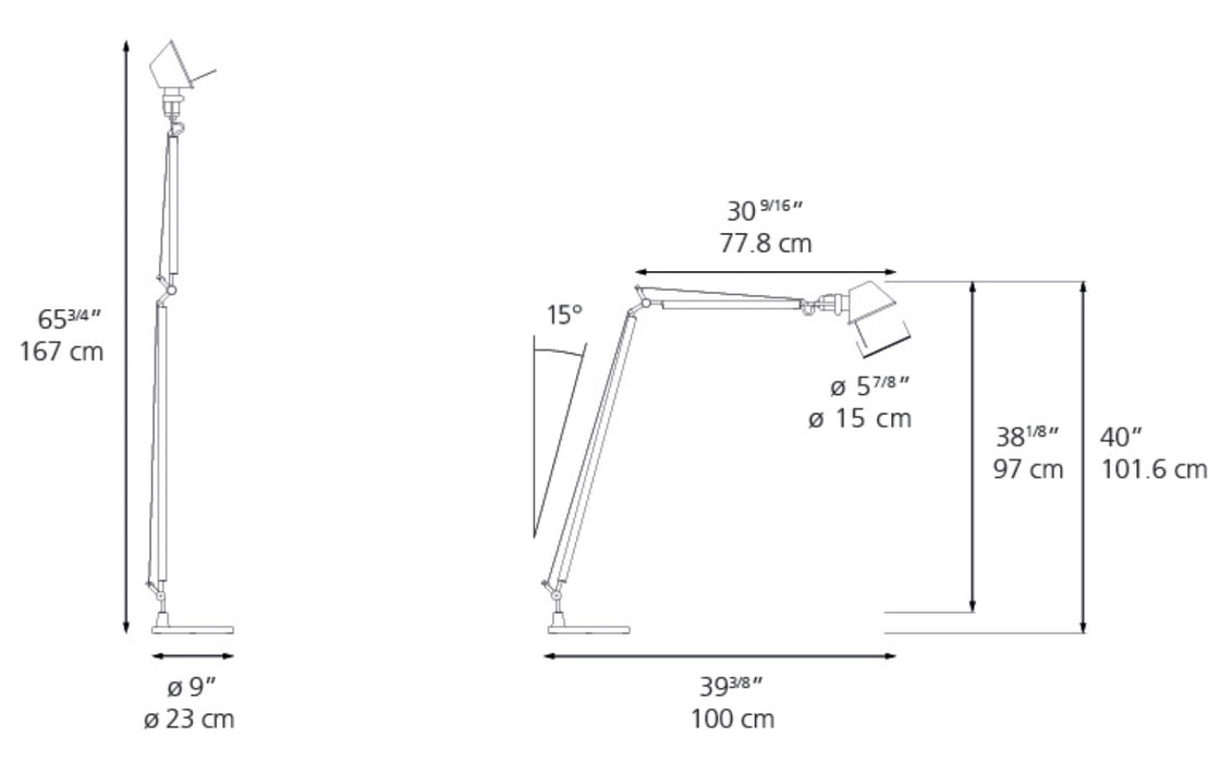 Artemide Tolomeo Reading LED Floor Lamp