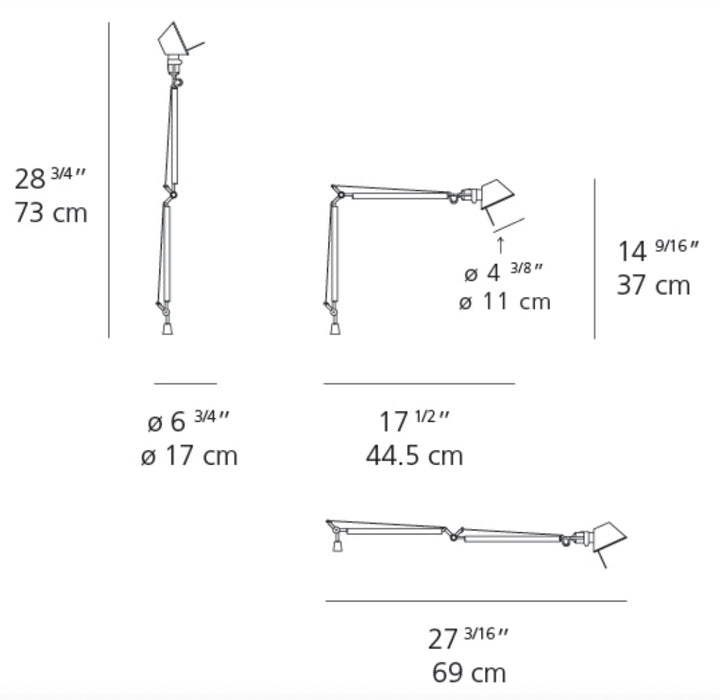 Artemide Tolomeo Micro LED Table Lamp with Inset Pivot