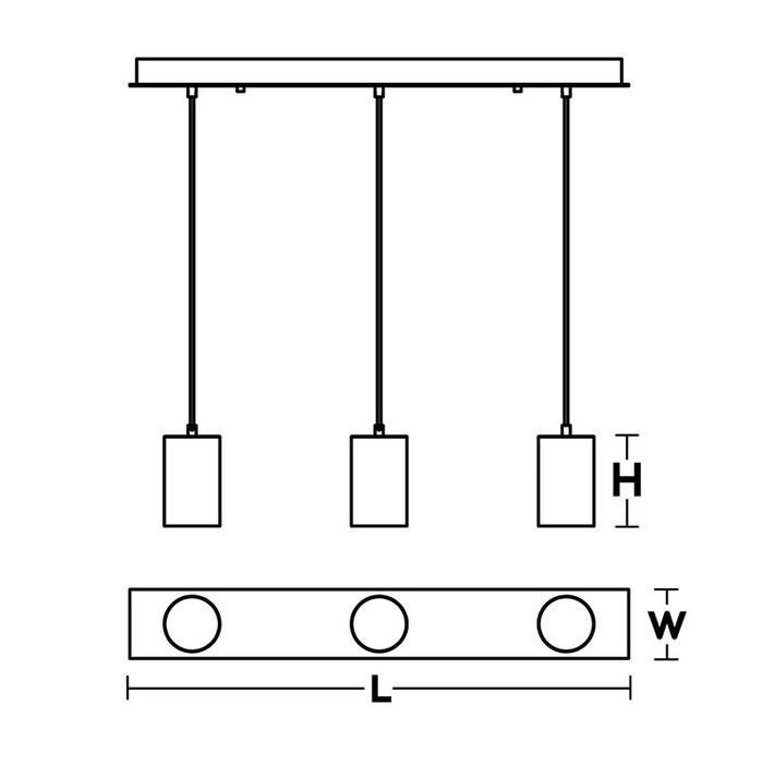 AFX TYKP04MBLNR3 TYKP Series Tyke 3-lt 36" Linear Pendant