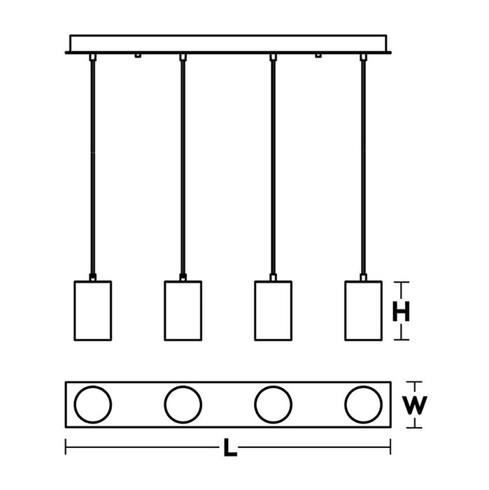 AFX TYKP04MBLNR4 TYKP Series Tyke 4-lt 36" Linear Pendant