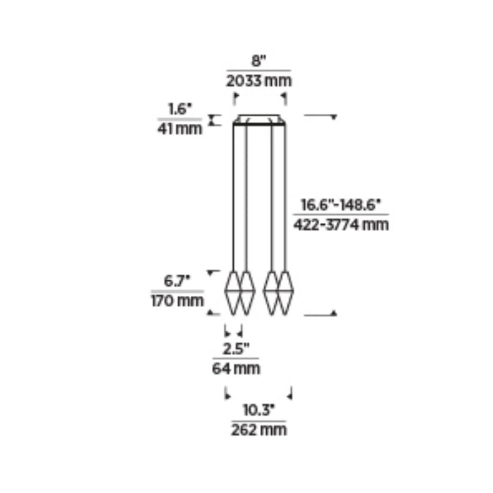 Tech 700TRSPTRT6 Turret 6-lt 10" LED Chandelier