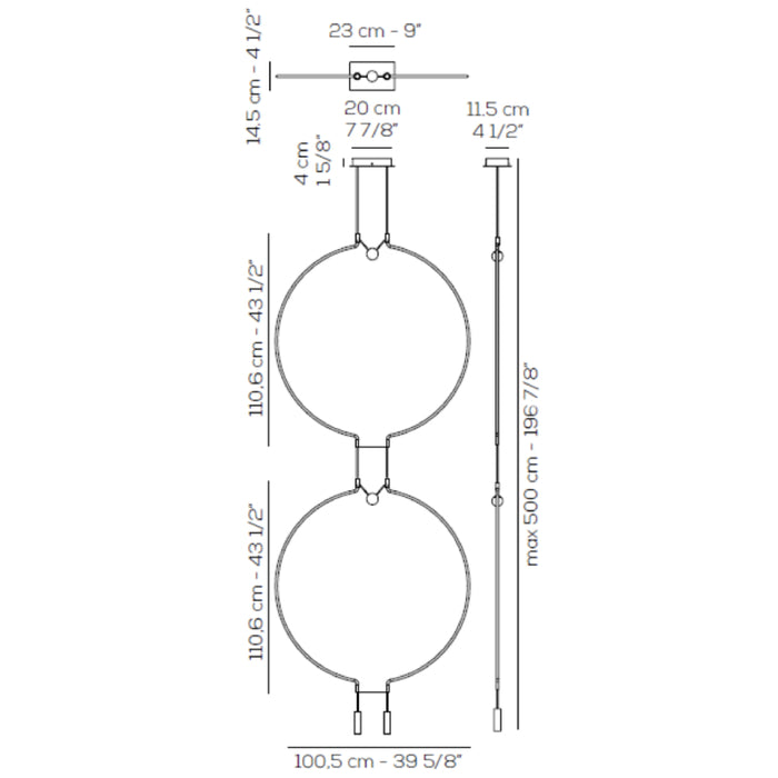 Axo USLIADG2 Liaison 2-lt 40" LED Round Double Pendant