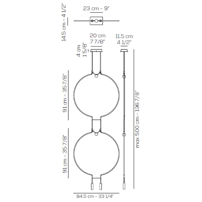 Axo USLIADM2 Liaison 2-lt 33" LED Round Double Pendant