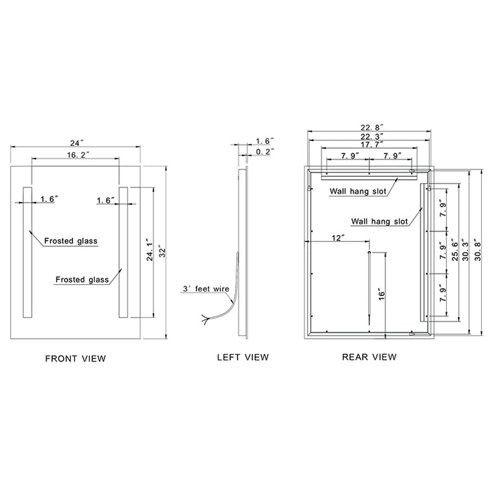 Paris Mirror Verano 24 x 32 Rectangle LED Illuminated Mirror