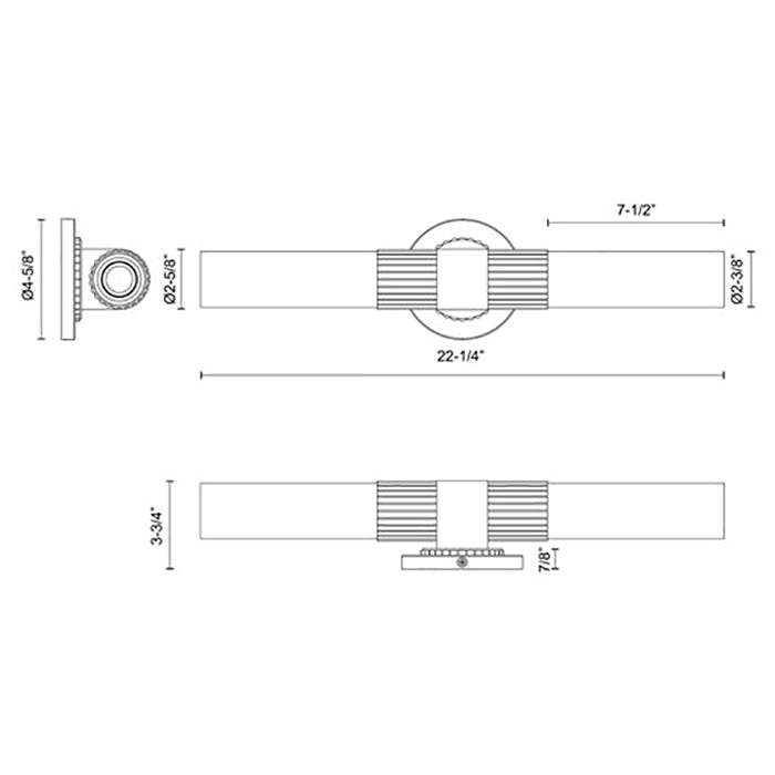 Alora Mood VL416102 Rue 2-lt 22" Wall Sconce