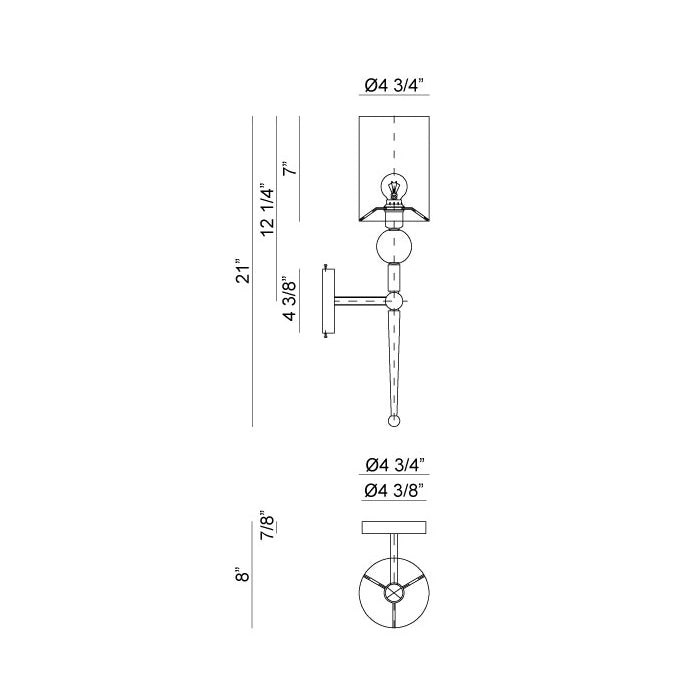 Matteo W45401 Fascio Series 1-lt 21" Tall Wall Sconce