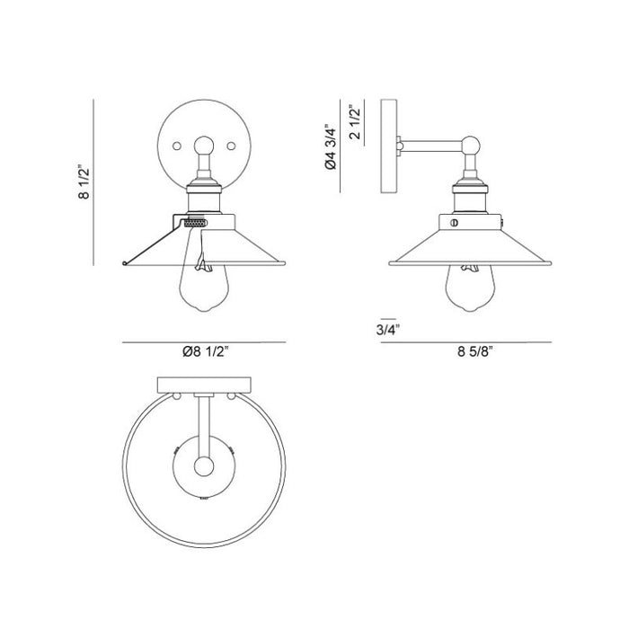 Matteo W46111 Bulstrode's Workshop 1-lt 9" Wall Sconce