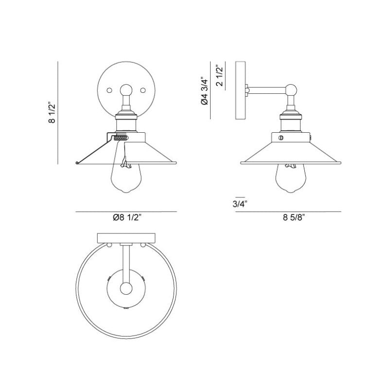 Matteo W46111 Bulstrode's Workshop 1-lt 9" Wall Sconce