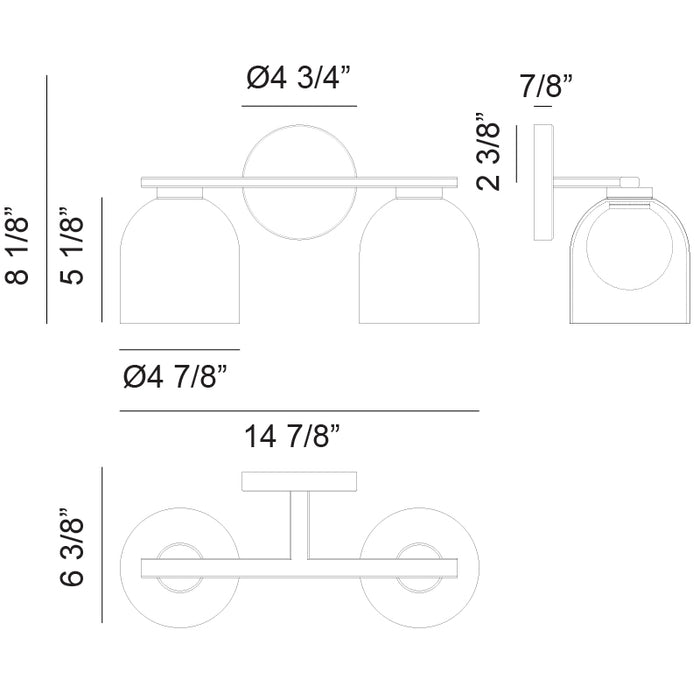 Matteo W60702 Derbishone 2-lt 15" Wall Sconce