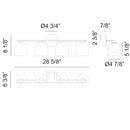 Matteo W60704 Derbishone 4-lt 29" Wall Sconce