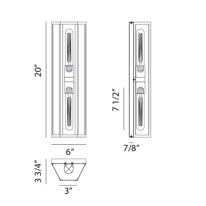 Matteo W64512 Creed 2-lt 20" Tall LED Wall Sconce