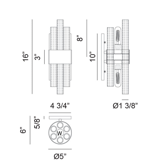 Matteo W66902 Kellan 2-lt 16" Tall Wall Sconce