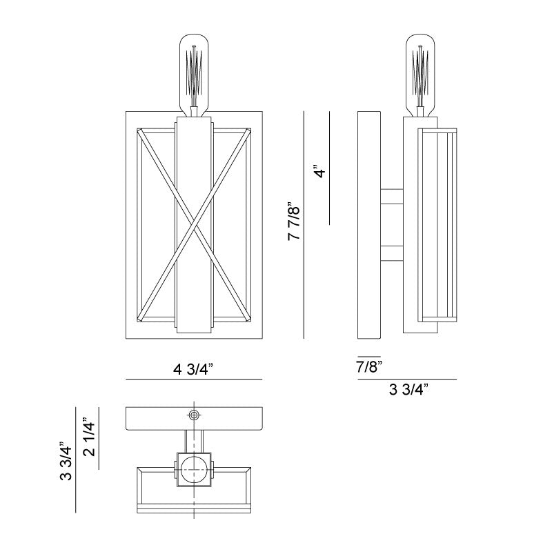 Matteo W71401 Asher 1-lt 8" Tall Wall Sconce