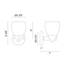 Matteo W74001 Reya 1-lt 8" Tall Wall Sconce