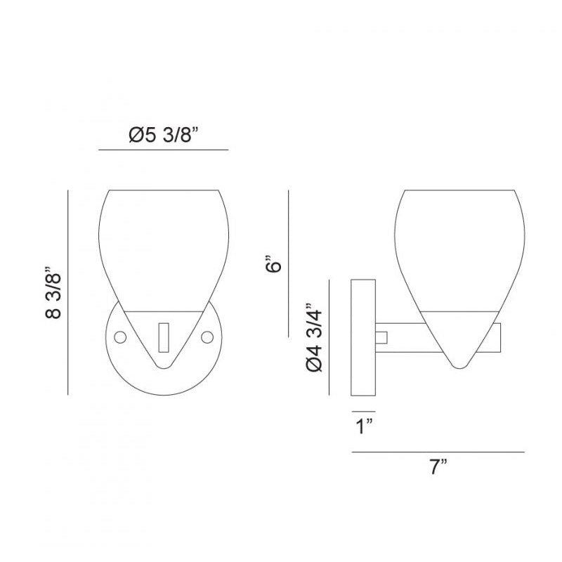 Matteo W74001 Reya 1-lt 8" Tall Wall Sconce