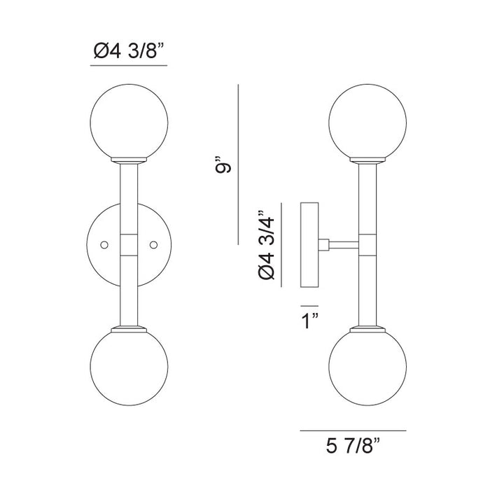 Matteo W75312 Stellar 2-lt 18" Tall Wall Sconce