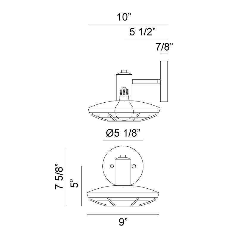 Matteo W75701 Compton 1-lt 9" Outdoor Wall Light