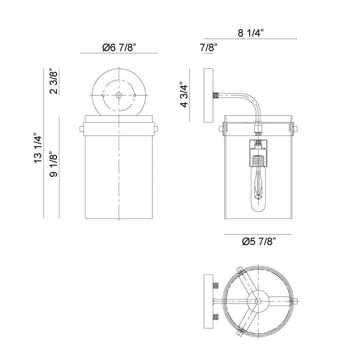 Matteo W78401 Zale 1-lt 13" Tall Wall Sconce