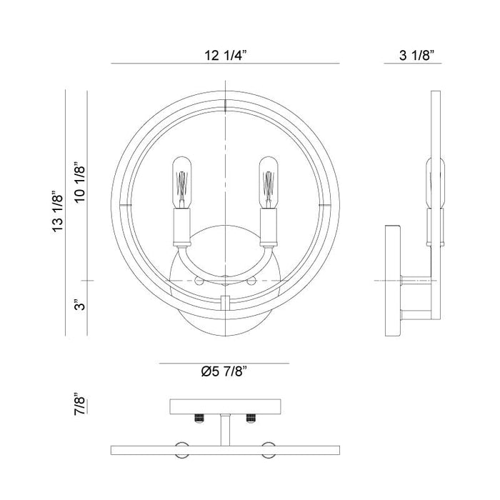 Matteo W78602 Odyssey 2-lt 13" Tall Wall Sconce