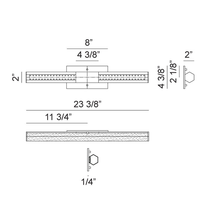 Matteo W79623 Rowan 1-lt 23" LED Wall Sconce