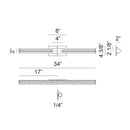 Matteo W79634 Rowan 2-lt 34" LED Wall Sconce