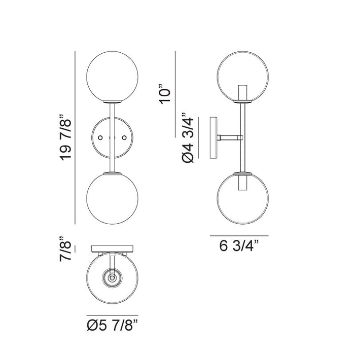 Matteo W81702 Novo 2-lt 20" Tall Wall Sconce