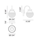 Matteo W84001 Ridge 1-lt 9" Tall Wall Sconce