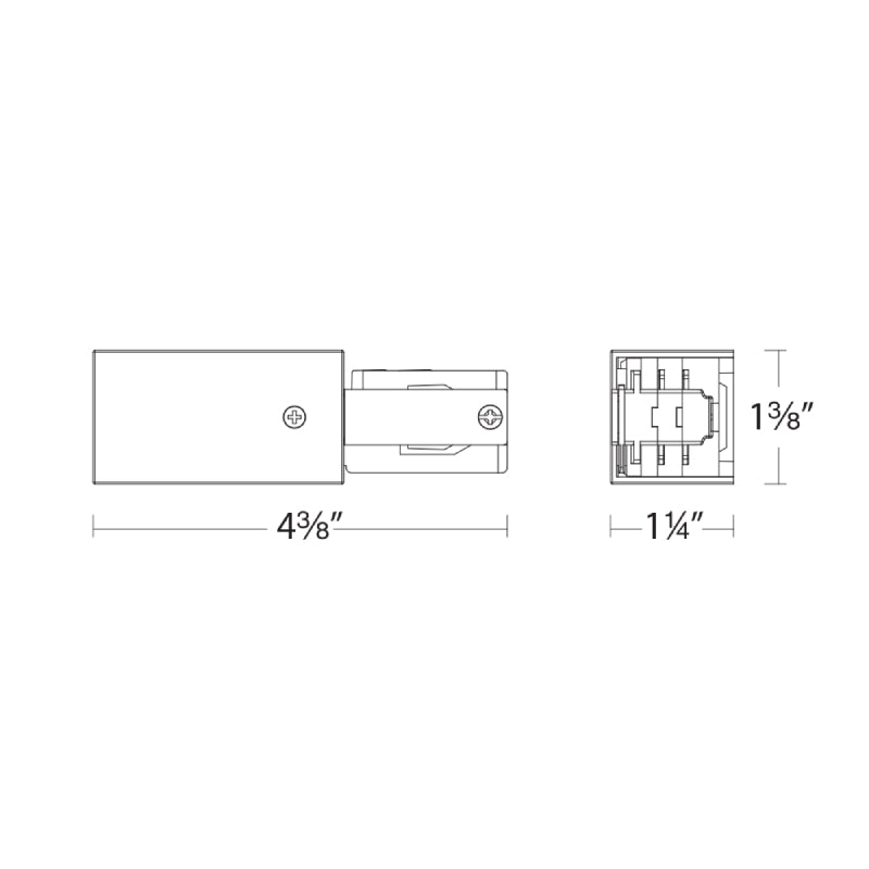 WAC WEDL W System Live End Connector - Left, 120V