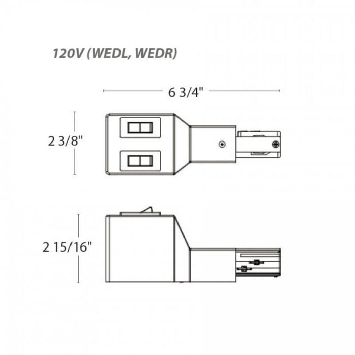 WAC WEDL-2A W System Track Current Limiter - Left, 120V