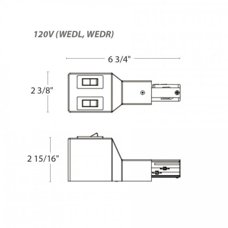 WAC WEDL-5A W System Track Current Limiter - Left, 120V