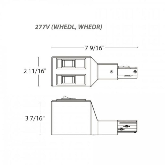 WAC WHEDL-10A W System Track Current Limiter - Left, 277V