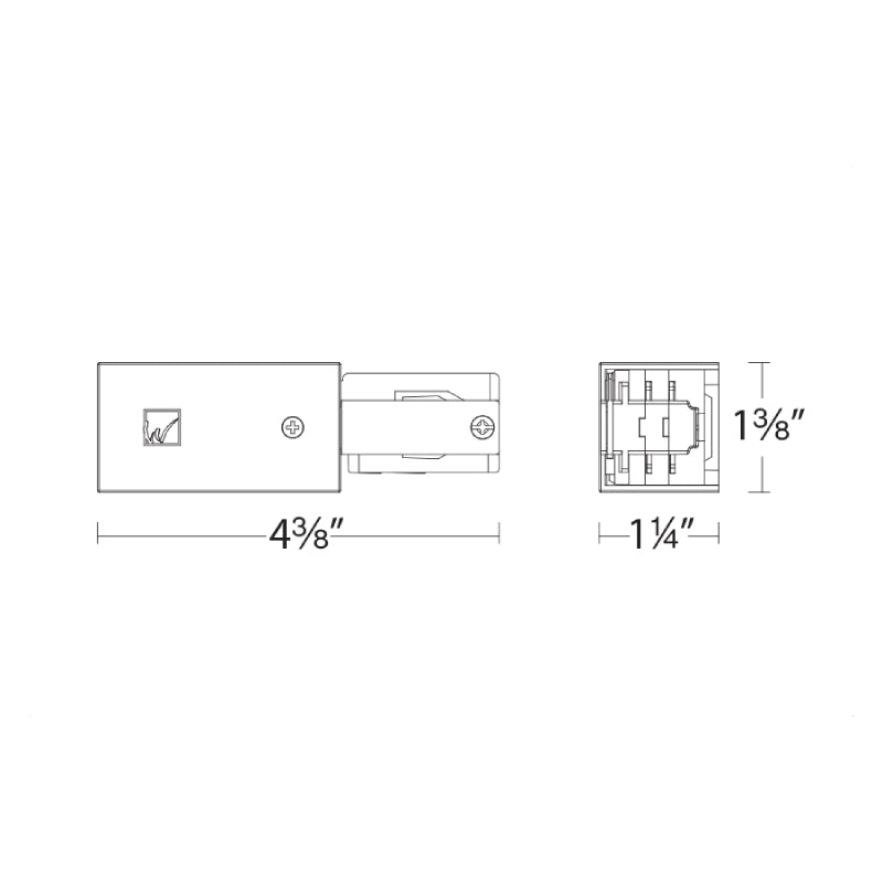 WAC WEDR W System Live End Connector - Right, 120V