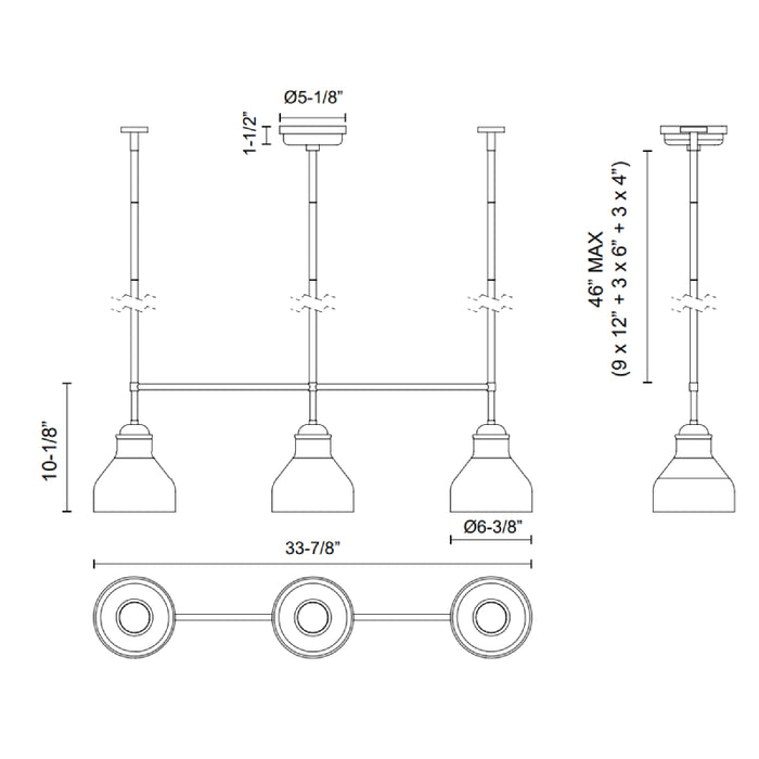 Alora Mood LP540334 Westlake 3-lt 34" Linear Pendant