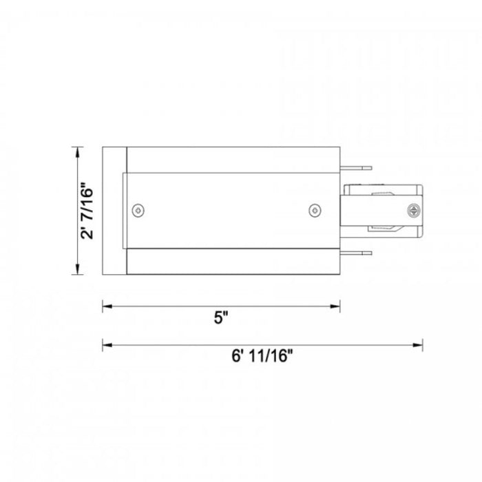 WAC WEDL-RTL W System Flangeless Recessed Live End Connector - Left, 120V