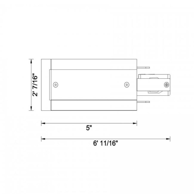 WAC WEDL-RTL W System Flangeless Recessed Live End Connector - Left, 120V