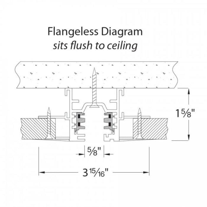 WAC WT4-RTL W System 4-ft Flangeless Recessed Track, 120V