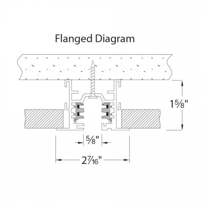 WAC WT8-RT W System 8-ft Flanged Recessed Track, 120V