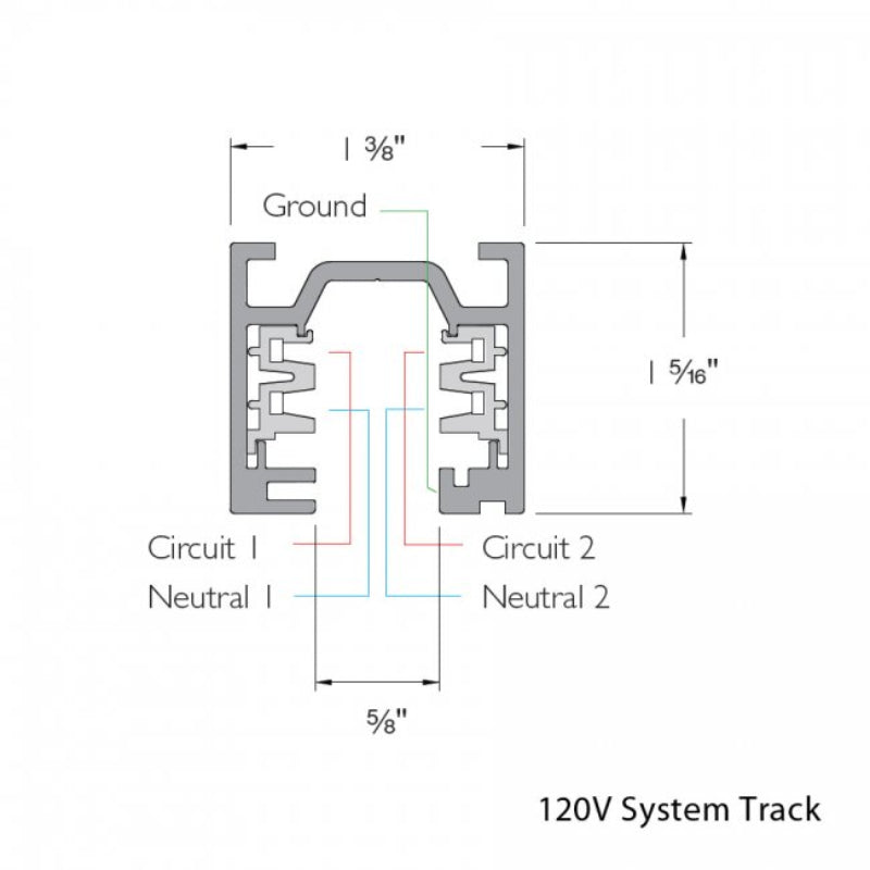 WAC WT4 W System 4-ft Surface Mount Track, 120V